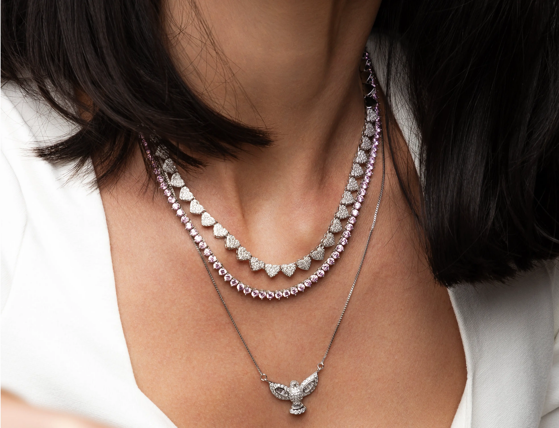 HOLY SPIRIT NECKLACE | White Rhodium Plated By Ana Jewelry